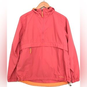 Vintage L.L. Bean Pink/Orange Anorak Quarter Zip Nylon Jacket. Women’s Large